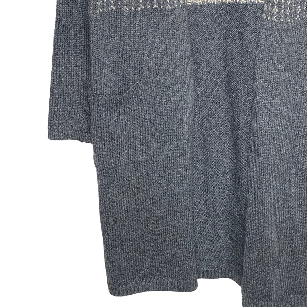 J Jill Womens Small Open Front Long Cardigan Duster Sweater Red Gray Wool Blend - Picture 4 of 9